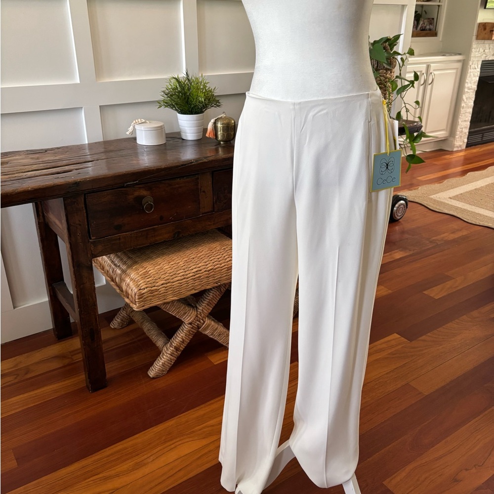 CeCe White Wide Leg Women's Pants